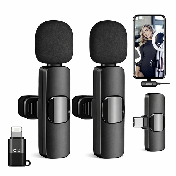 K9 Dual Wireless Lavalier Microphone for All Smartphones | Noise Cancellation Dual Mic Set with Receiver for Recording Interviews, Vlogs, YouTube, Reels