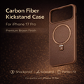 Carbon Fiber Kickstand Mobile Case For Iphone 17 Pro