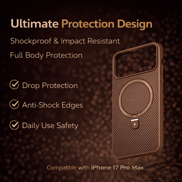 Carbon Fiber Kickstand Mobile Case For Iphone 17 Pro Max