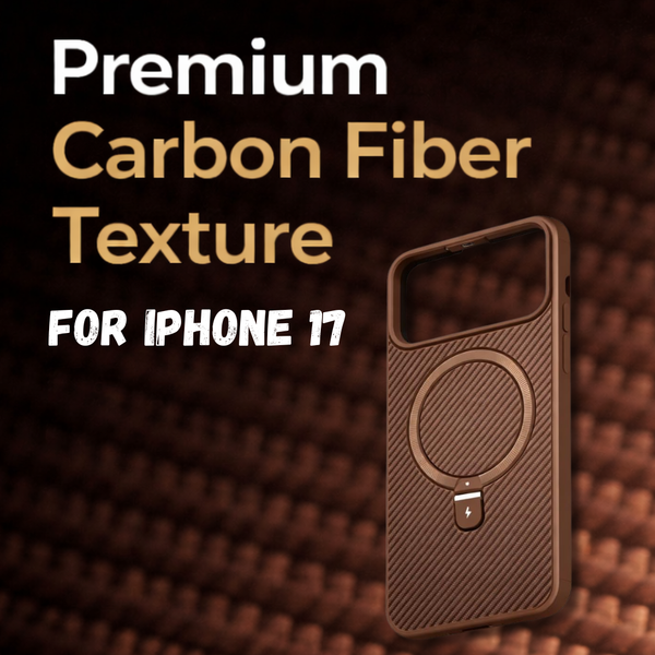 Carbon Fiber Kickstand Mobile Case For Iphone 17
