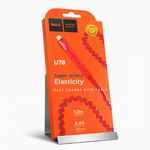 HOCO U78 Fast Charge Data Cable – 1.2m Super Elastic Coiled Cable, 2.4A Charging & Data Sync - View 2