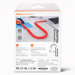 HOCO U78 Fast Charge Data Cable – 1.2m Super Elastic Coiled Cable, 2.4A Charging & Data Sync - View 3