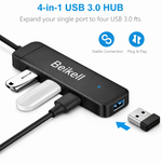 Beikell USB 3.0 Hub, 4-Port Ultra Slim USB Hub, Data Hub, Extra Light, Super Speed, for MacBook, MacBook Air/Pro/Mini, PS4, Surface Pro, Huawei MateBook, USB Flash Drives etc. - View 4