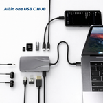 Fonething USB C HUB, 11 in 1 USB C Docking Station with 4K HDMI, , 3*USB 3.0, USB C Data, , RJ45 Ethernet Port, SD/TF, 3.5mm AUX, Compatible with MakBook Pro/Air, More Type C Devices-grey - View 6