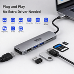 HUB SELORE SEUC0116C 6w1 HDMI USB3.0 SD/TF slot - View 2
