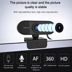 Fonehting Webcam for PC | USB Full HD 1080P Webcam with Noise Canceling Microphone | For PC Laptop Desktop Webcam with 360° Rotating Base Plug & Play for Video Calls, Live Streaming, Games and Conferences | Streaming camera - View 2
