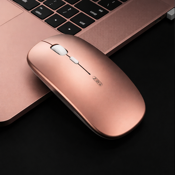Wireless Mouse,Inphic Slim Rechargeable Mouse Silent Click 2.4G Wireless Mice 1600DPI Mini Optical Portable Travel Cordless Mouse with USB Receiver for PC Laptop Computer Mac MacBook, Metal Color