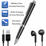Pen Digital Voice Recorder with Playback Voice Activated Recorder for Lectures with Long Battery Life Metal Recording Device Easy to Use USB Rechargeable - View 2