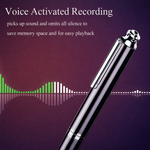 Pen Digital Voice Recorder with Playback Voice Activated Recorder for Lectures with Long Battery Life Metal Recording Device Easy to Use USB Rechargeable - View 4