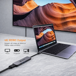 NOVOO 6 in 1 USB Type C Hub with 4K HDMI, 60W USB C PD Charging Port, 2 USB 3.0 Ports, SD/TF Card Reader for MacBook Pro 2017/2016/2018, Huawei MateBook and More USB C Laptop and Smartphone, Gray - View 7