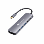 NOVOO 6 in 1 USB Type C Hub with 4K HDMI, 60W USB C PD Charging Port, 2 USB 3.0 Ports, SD/TF Card Reader for MacBook Pro 2017/2016/2018, Huawei MateBook and More USB C Laptop and Smartphone, Gray - View 8