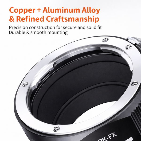 K&F Concept Lens Mount Adapter with Aperture Control Ring for Pentax PK Mount Lens to Fujifilm Fuji