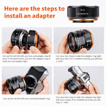 K&F Concept Lens Mount Adapter with Aperture Control Ring for Pentax PK Mount Lens to Fujifilm Fuji - View 3