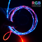 Glowing USB to C type Cable | 1m | Charging Data Cable| Fast Charging Cable | Pink Cable | Multicolor Lights - View 3