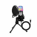 YANMAI Mic with USB Connector, Light-Weight, Condenser Microphone, RGB Lighting, Noise Canceling, Foldable Tripod for Live Streaming, Podcasting (SF-666R) - View 1