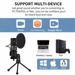 YANMAI Mic with USB Connector, Light-Weight, Condenser Microphone, RGB Lighting, Noise Canceling, Foldable Tripod for Live Streaming, Podcasting (SF-666R) - View 2