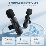 K9 Dual Wireless Lavalier Microphone for All Smartphones | Noise Cancellation Dual Mic Set with Receiver for Recording Interviews, Vlogs, YouTube, Reels - View 7