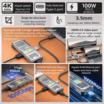 G71 7 in 1 Aluminum Alloy Office Docking Station Smart Screen Display Type-C to HDMI2.0 USB3.0 HUB PD100W Adapter - View 3