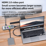 G71 7 in 1 Aluminum Alloy Office Docking Station Smart Screen Display Type-C to HDMI2.0 USB3.0 HUB PD100W Adapter - View 6