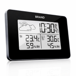 Weather Clock, Optional ℃/℉ Digital LCD Alarm Clock with LCD Clear Large Digital Display Support Snooze and Alarm Function(Black) - View 3
