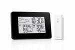 Weather Clock, Optional ℃/℉ Digital LCD Alarm Clock with LCD Clear Large Digital Display Support Snooze and Alarm Function(Black) - View 4