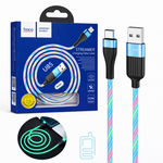 U85 Charming night USB to Type C charging data cable light streaming effect 1m current up to 2.4A. - View 2