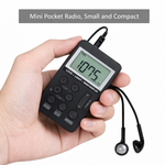Pocket Radio,Portable Headset Radios,Mini Digital AM/FM Stereo Radio with Headphone,Rechargeable Battery LCD Display for Walking/Running,Personal Radio Support Micro USB - View 3