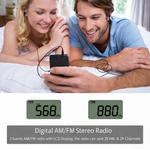 Pocket Radio,Portable Headset Radios,Mini Digital AM/FM Stereo Radio with Headphone,Rechargeable Battery LCD Display for Walking/Running,Personal Radio Support Micro USB - View 5