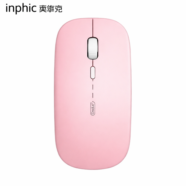 Wireless Mouse,Inphic Slim Rechargeable Mouse Silent Click 2.4G Wireless Mice 1600DPI Mini Optical Portable Travel Cordless Mouse with USB Receiver for PC Laptop Computer Mac MacBook (Pink Color)