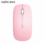 Wireless Mouse,Inphic Slim Rechargeable Mouse Silent Click 2.4G Wireless Mice 1600DPI Mini Optical Portable Travel Cordless Mouse with USB Receiver for PC Laptop Computer Mac MacBook (Pink Color) - View 1