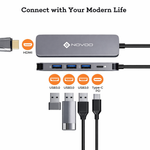 NOVOO 5-in-1 pro NVHUB122G5PDNS USB hub (Grey) - View 4