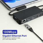 For Surface Dock, Microsoft Surface Docking Station with HDMI x2, VGA, RJ45, USB3.0, USB-C, SD, TF, Audio for Surface Pro 9/8/X/7/6/4/3, Surface Laptop 4/3/2/1, Surface Laptop go, Surface Book 3/2/1 - View 4
