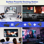 For Surface Dock, Microsoft Surface Docking Station with HDMI x2, VGA, RJ45, USB3.0, USB-C, SD, TF, Audio for Surface Pro 9/8/X/7/6/4/3, Surface Laptop 4/3/2/1, Surface Laptop go, Surface Book 3/2/1 - View 6