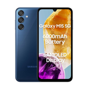 Samsung Galaxy M15 (Blue Topaz,4GB RAM,128GB Storage)| 50MP Triple Cam| 6000mAh Battery| MediaTek Dimensity 6100+| 4 Gen. OS Upgrade & 5 Year Security Update| Super AMOLED Display|