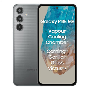 Samsung Galaxy M35 (Thunder Grey,6GB RAM,128GB Storage)| Corning Gorilla Glass Victus+| AnTuTu Score 595K+ | Vapour Cooling Chamber | 6000mAh Battery | 120Hz Super AMOLED Display|