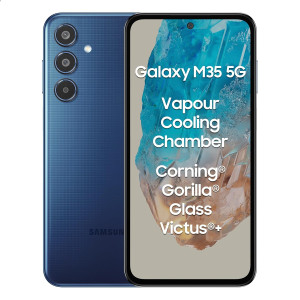 Samsung Galaxy M35 (Moonlight Blue,6GB RAM,128GB Storage)| Corning Gorilla Glass Victus+| AnTuTu Score 595K+ | Vapour Cooling Chamber | 6000mAh Battery | 120Hz Super AMOLED Display|