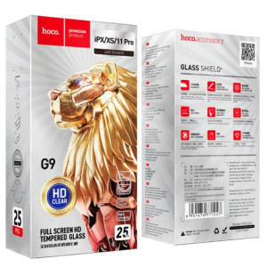 Hoco Top Glass Full Screen HD Tempered Glass for iPhone 11 Pro / XS / X set 25pcs (G9)