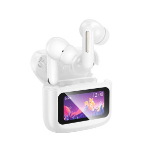 Hoco. EQ14 Cool Color Touch Screen TWS Bluetooth Wireless Headphones (White)