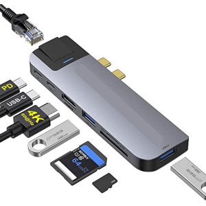 For Apple MacBook Air USB Splitter MacBook Pro Hub Mac USB Hub MacBook Pro/Air Exclusive 8in2 4K HDMI/100W PD Fast Charging/1000Mbps Ethernet/USB-C Data Transfer/USB 3.0/USB 2.0/TF/SD Slot/MacBook Pro 2020/2019/2018/2017/2016 MacBook Air 2018/20/21