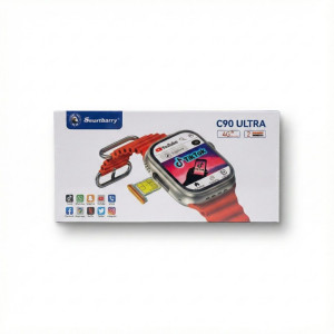 Smartbarry C90 Ultra 4G Smartwatch with SIM Card Slot | Android OS with YouTube, WhatsApp, Facebook & TikTok Support | Dual Straps Included | Space Aluminum Case