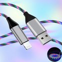 Glowing USB to Apple lightning Cable | 1m | Charging Data Cable| Fast Charging Cable | Pink Cable | Multicolor Lights
