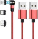 Ruibo Sike 360º+180º Rotation Magnetic USB Cable Mobile Phone Fast Charging Cable (3 in 1, Red)