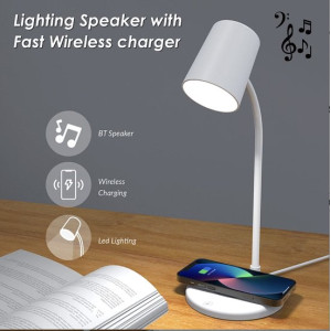 lighting speaker with fast wireless charger