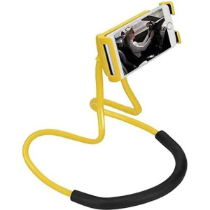 Hanging Neck Lazy Holder Phone Stand Mount Yellow Colour
