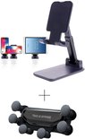 Fonething Cell Phone Stand for Desk & Car Phone Holder Mount Combo | Black Color