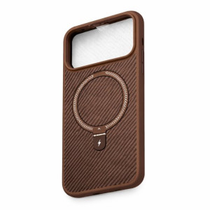 Carbon Fiber Kickstand Mobile Case For iPhone 17 Pro | Brown Color